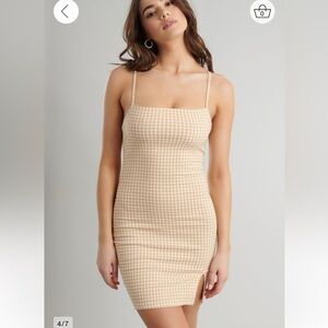 GARAGE Gingham yellow mini dress - Size S